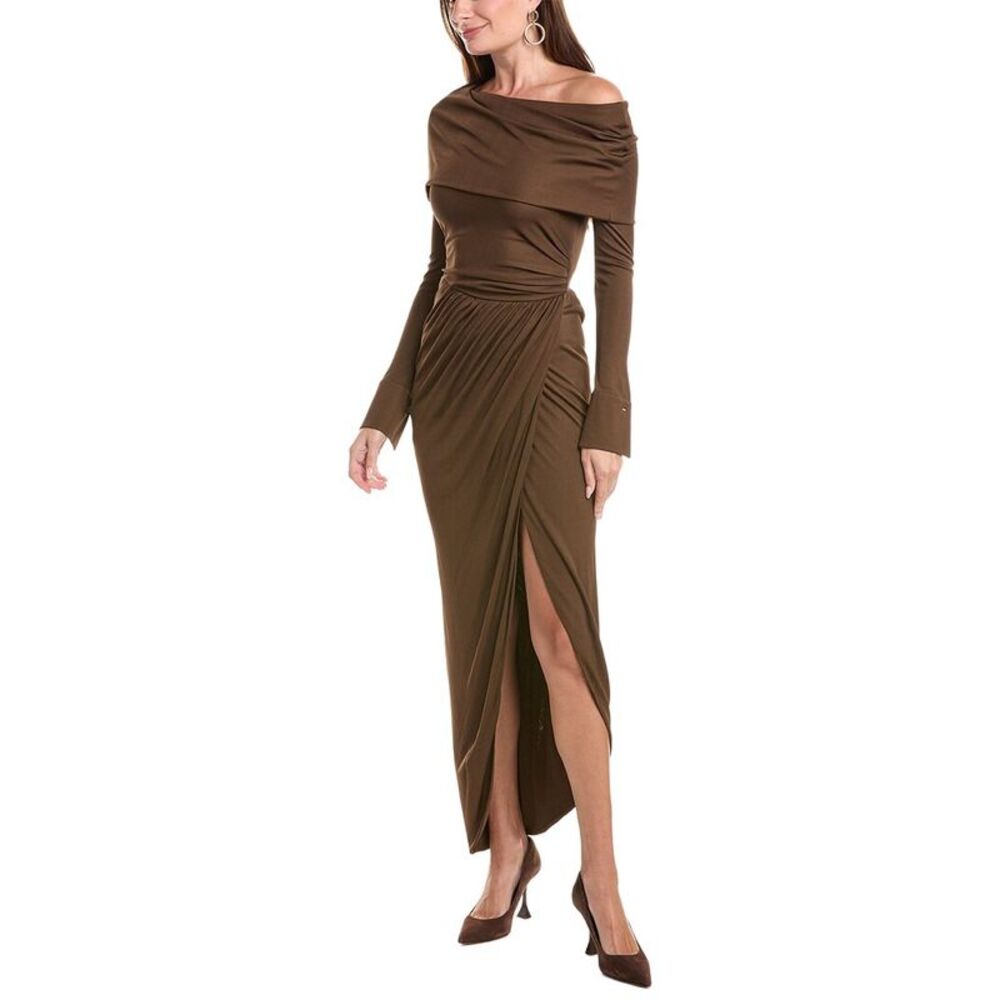 Oscar De La Renta Womens Off-Shoulder Gown, Brown